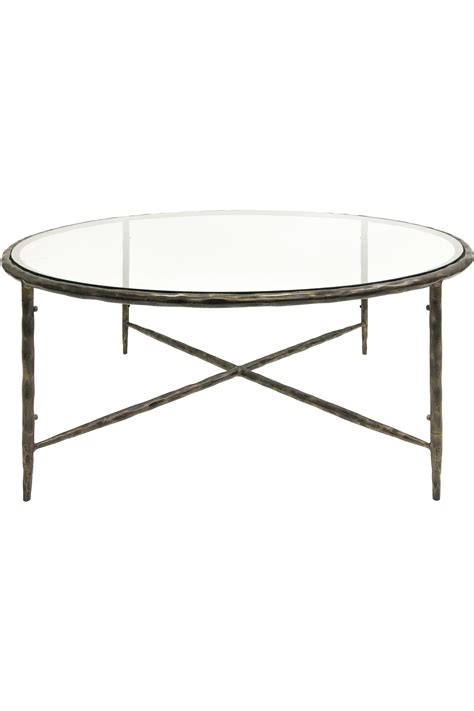 Buy Libra Interiors Bronze Patterdale Round Glass Top Coffee Table From