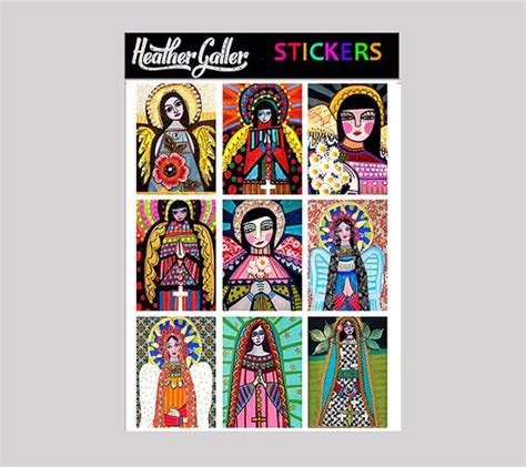 Angel Stickers Sheet By Heather Galler By Heathergallerart Mexican Folk Art Angel Art Folk Art