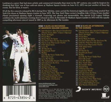 As Recorded At Madison Square Garden Elvis Presley Cd Album