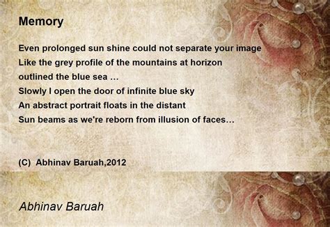 Memory Memory Poem By Abhinav Baruah