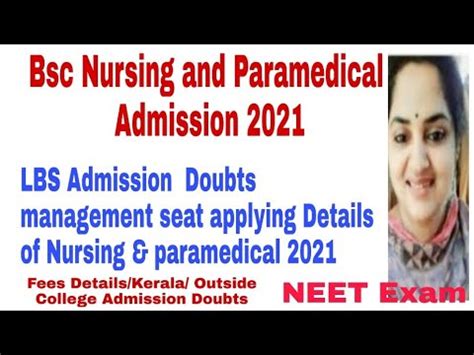 Bsc Nursing And Paramedical Admission 2021 LBS 2021 Management Seat