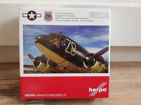 New Herpa Us Army Air Force Douglas C A Skytrain D Day