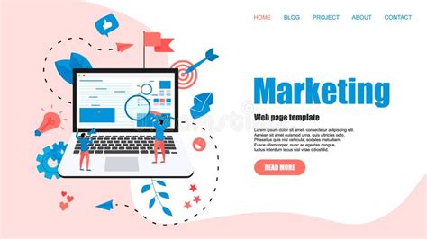 Plantilla Del Web Concepto Para La Agencia De Comercializaci N De