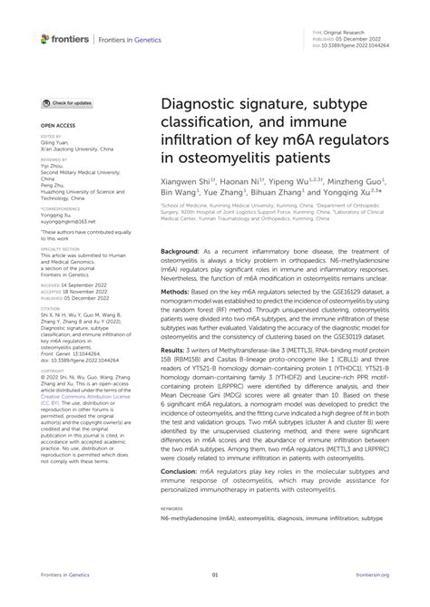 Pdf Diagnostic Signature Subtype Classification And Immune