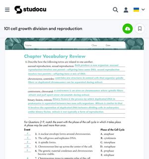 Cell Growth Division And Reproduction Lesson Workbook A