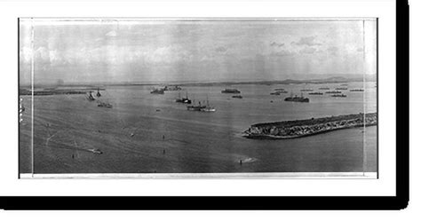 Historic Print Atlantic Fleet Guantanamo Bay From Radio Tower Usn