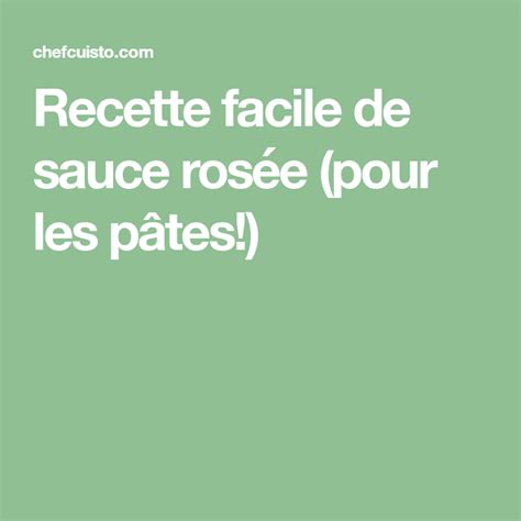 La meilleure sauce rosée pour vos pâtes Très facile à faire