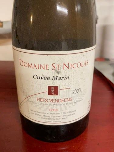 2018 Domaine Saint Nicolas Cuvée Maria Vivino United States