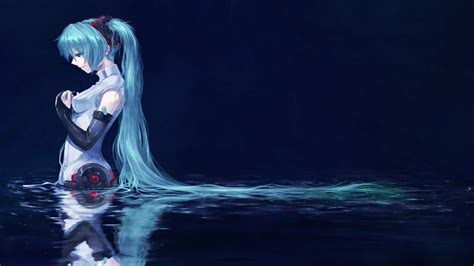 Hintergrundbilder Anime M Dchen Blaue Haare Wasser Blau Vocaloid