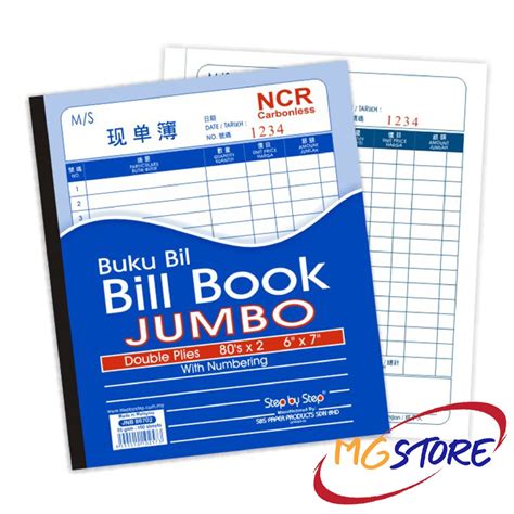 Bill Book Jumbo With Numbering Carbonless 50 S X 3ply 50 S X 2ply 6