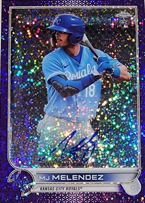 MJ Melendez 2022 Topps Chrome RA MJM Rookie Auto Purple Speckle