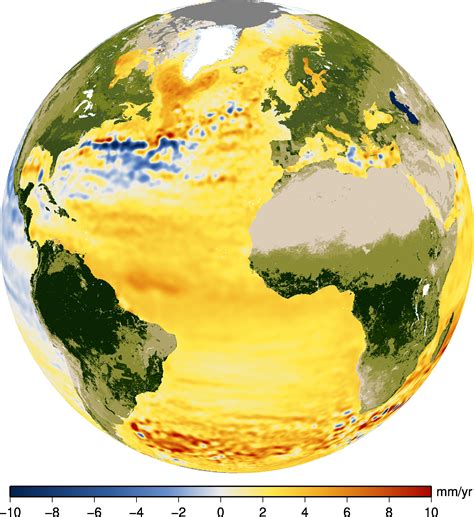 Carte Des Variations Du Niveau De La Mer Sur La P Riode