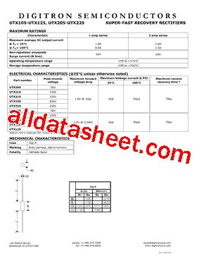 Utx Datasheet Pdf Digitron Semiconductors