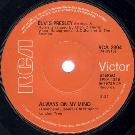 Elvis Presley Always On My Mind Cbs Pressing Vinyl Discogs