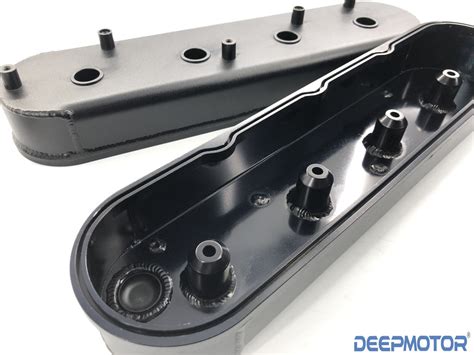 Chevy Ls1 Ls6 Ls2 Ls7 Fabricated Black Aluminum Valve Covers W Coil M Deepmotor