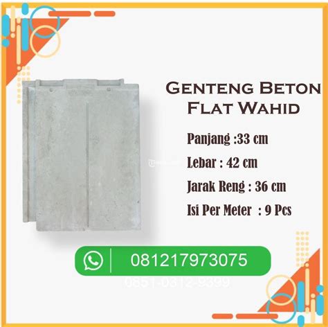 Genteng Beton Flat Wahid Vertical Isi Per M Di Malang Tribun Jualbeli