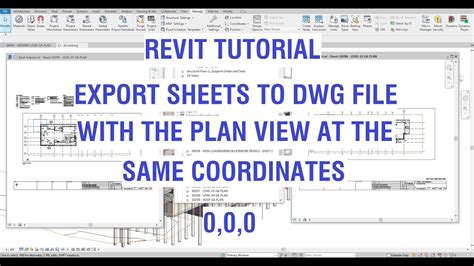 Revit Tutorial Export Sheets To A Dwg File With The Plan Views At The