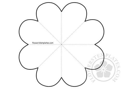 Heart Flower Craft Template Free