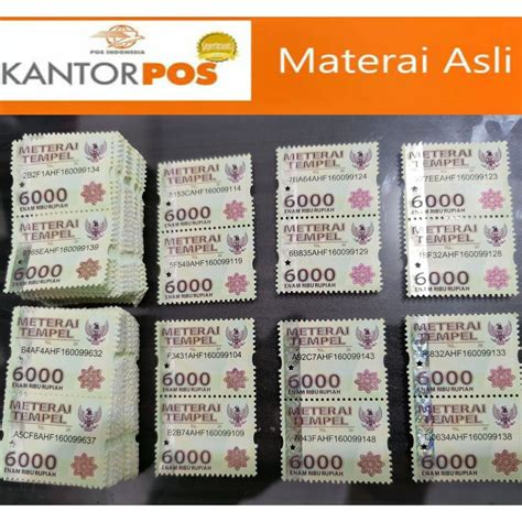 Jual Materai 6000 Asli Kantor POS Indonesia Shopee Indonesia