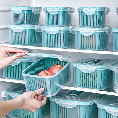 Fruit Storage Containers For Fridge 10pcs Kitchen Organizers Leak Proof