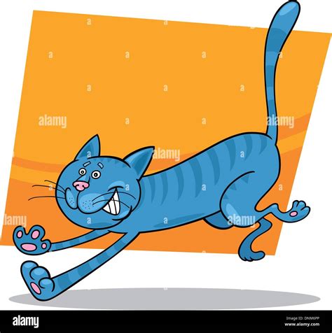 Ilustración De Dibujos Animados De Gato Atigrado Azul Imagen Vector De Stock Alamy