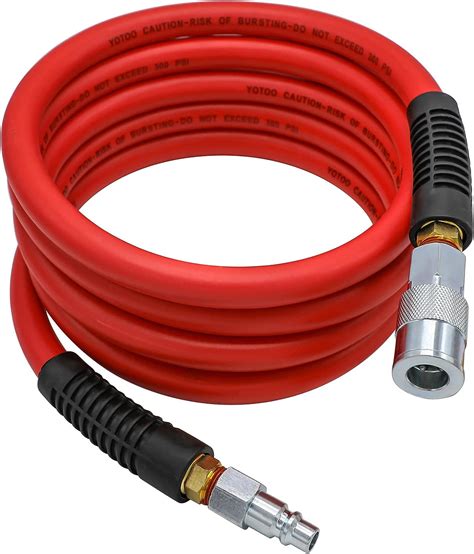 YOTOO Air Hose 1 2 In X 10 Ft 300 PSI Hybrid Lead In Air Compressor