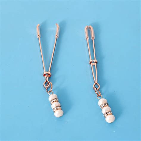 Metal Nipple Clamps Breast Labia Clips With Pendant Torture Sex Toy