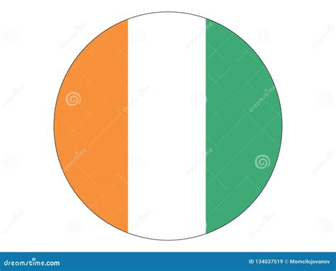 Round Flag Of Ivory Coast Stock Vector Illustration Of Square 134037519