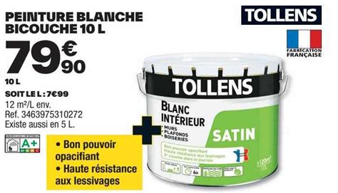 Promo Peinture Blanche Bicouche L Tollens Chez Brico D P T