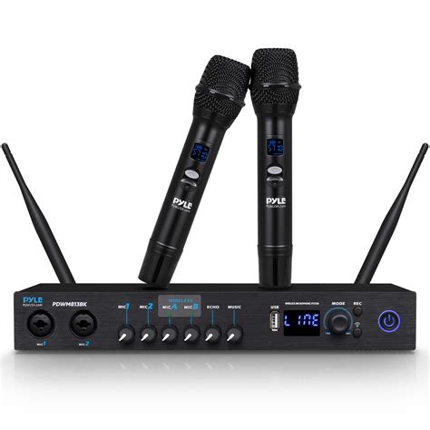 Pyle UHF Wireless Microphone System - Portable Digital Audio Sound ...