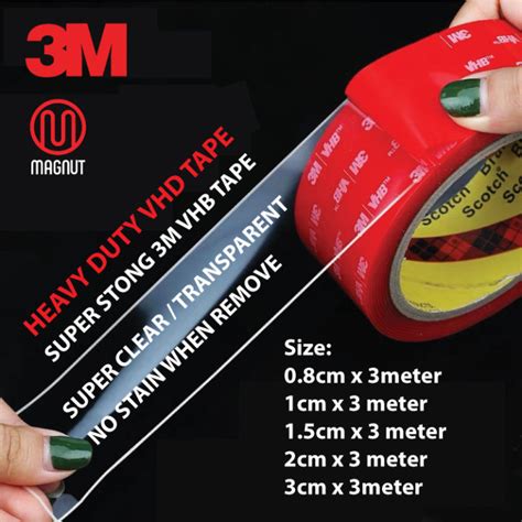 3m Vhb Tape 3m Double Sided Tape 3meter Long High Temp Transparent