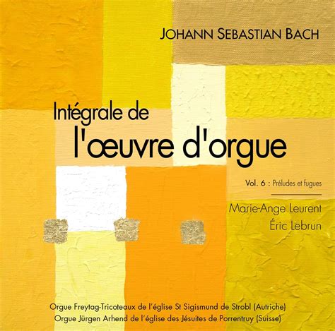 JS BACH VOL 6 INTEGRALE DE L ŒUVRE D ORGUE Amazon co uk CDs Vinyl