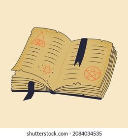 Old Ancient Open Book Magic Spells Stock Vector (Royalty Free ...