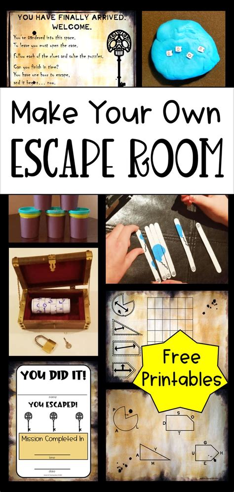 The Pin Shows Four Printable Escape Room Puzzles Letters In Play Dough