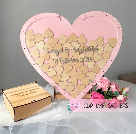 Wedding Heart Guest Book Svg File Svg Wedding Svg Guest Book Guest