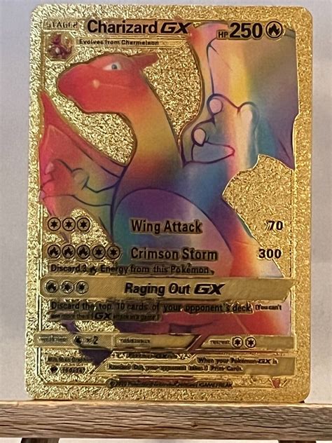 Mavin POKEMON Gold Foil Charizard GX Card HP 250 Rainbow 150 147