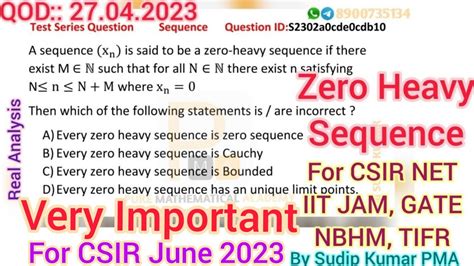 Csir Net Real Analysis Solution Qod 27042023 Iit Jam Math Zero