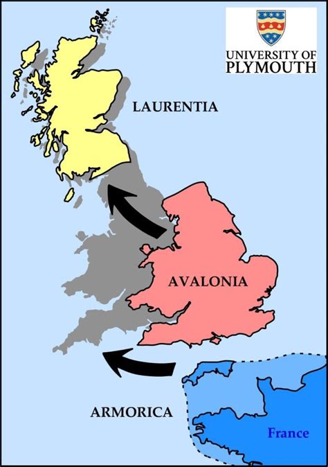 This graphic shows how the ancient land masses of Laurentia, Avalonia ...