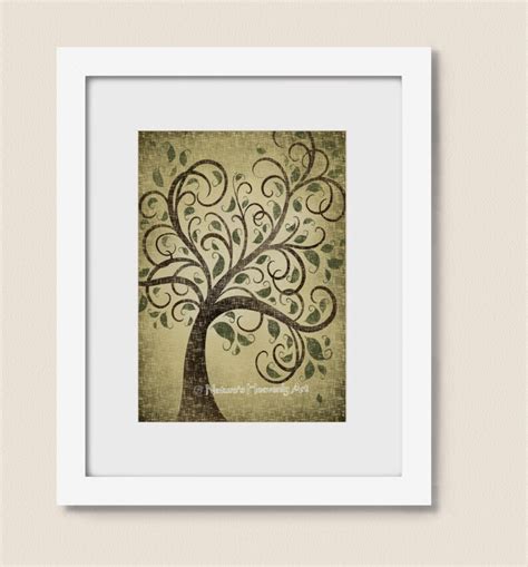 Green Tree Wall Art Tree Art for Living Room Decor Natural - Etsy