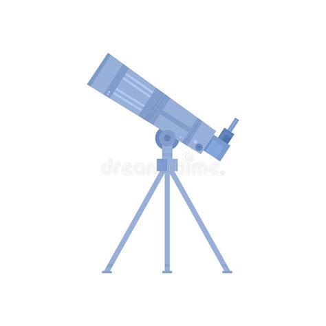 Astronomy Telescope On Tripod Flat Cartoon Vector Illustration Isolated