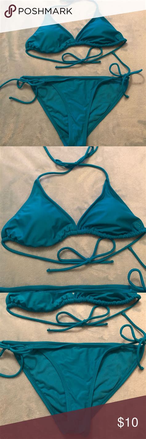 Triangle Bikini Set With Ties Turquoise Lithe Bikinis Superbalist Hot