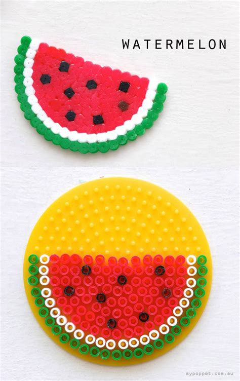 Watermelon Perler Hama Bead Pattern Dragonfly Designs