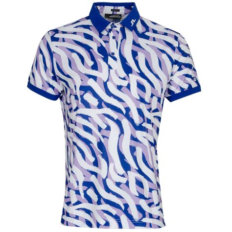 J Lindeberg Tour Tech Print Polo Shirt Purple Painted Zebra