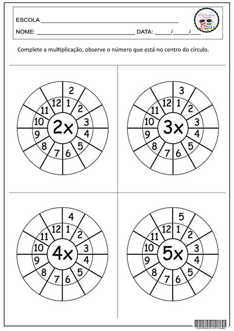 Atividades Tabuada Ano Braincp