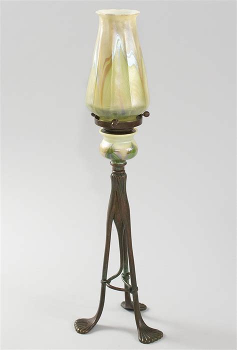 Tiffany Studios New York Iridescent Favrile Glass And Bronze