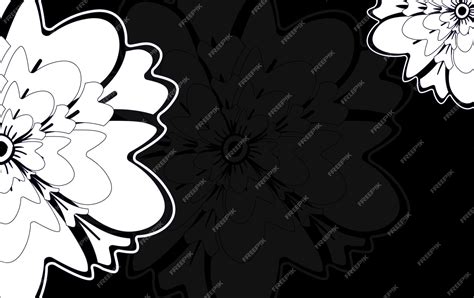 Premium Vector | Black and white floral background