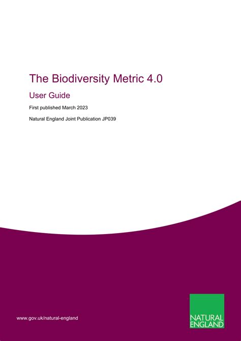 Pdf The Biodiversity Metric User Guide