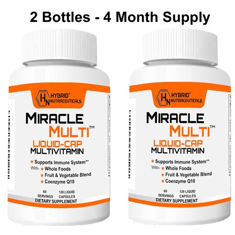 Miraclemulti Liquid Multivitamin And Mineral Softgel Capsules For Men And Women Whole Food Blend