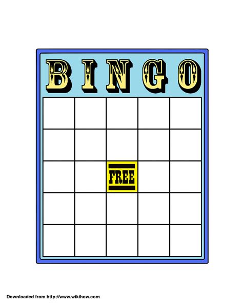 Printable Bingo Card Wikihow