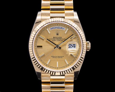 Rolex 128238 Day Date President 128238 18K Yellow Gold Champagne Dial